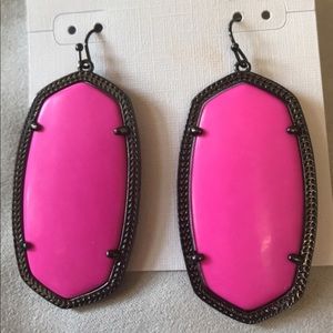 Kendra Scott Magenta & Gunmetal Danielle Earrings